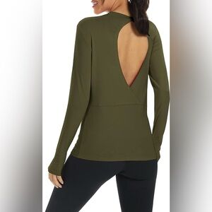 Olive Green Long Sleeve Women's Top